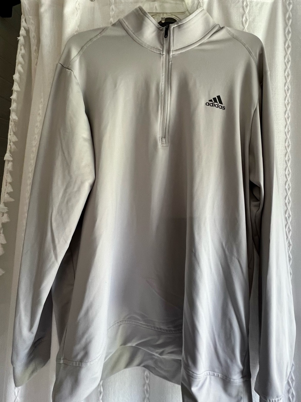 adidas Men’s Light Gray Half-Zip Performance Pullover